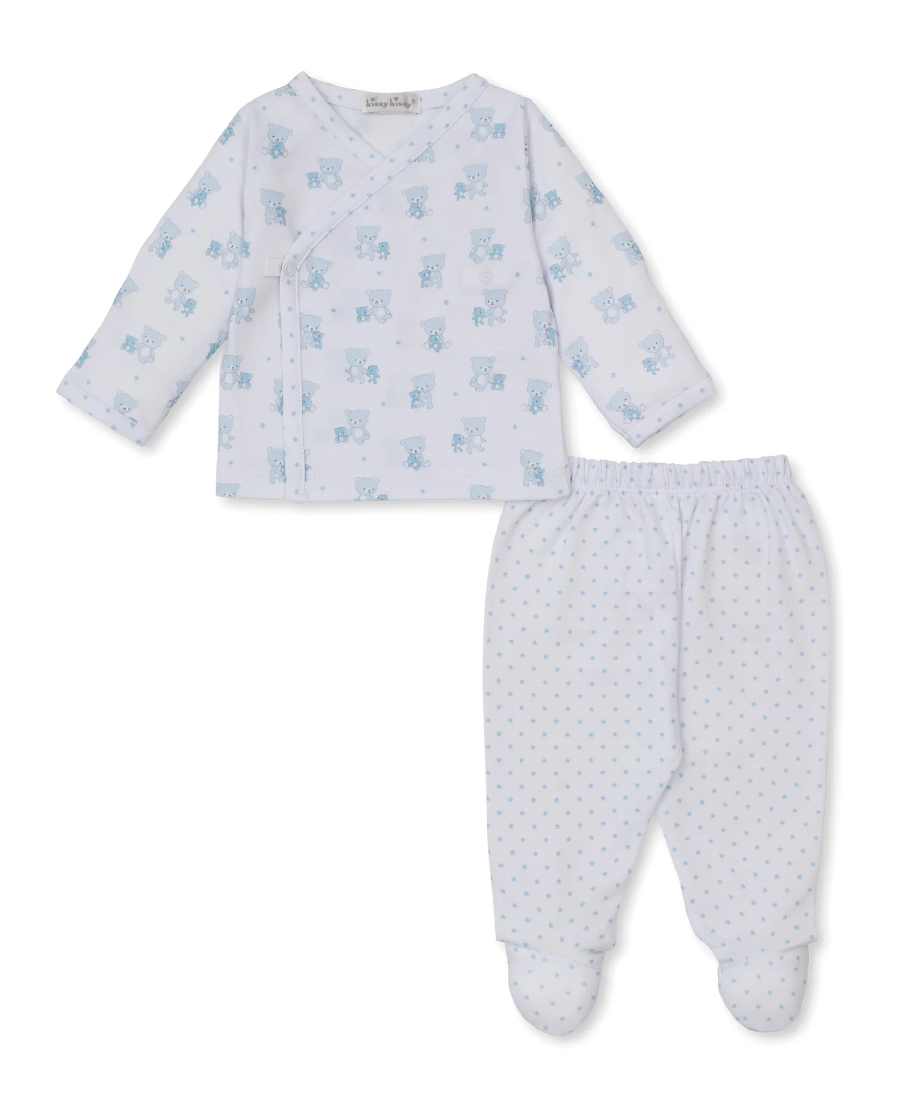 Teddy Bear Love Blue Footed Pant Set - Image 2