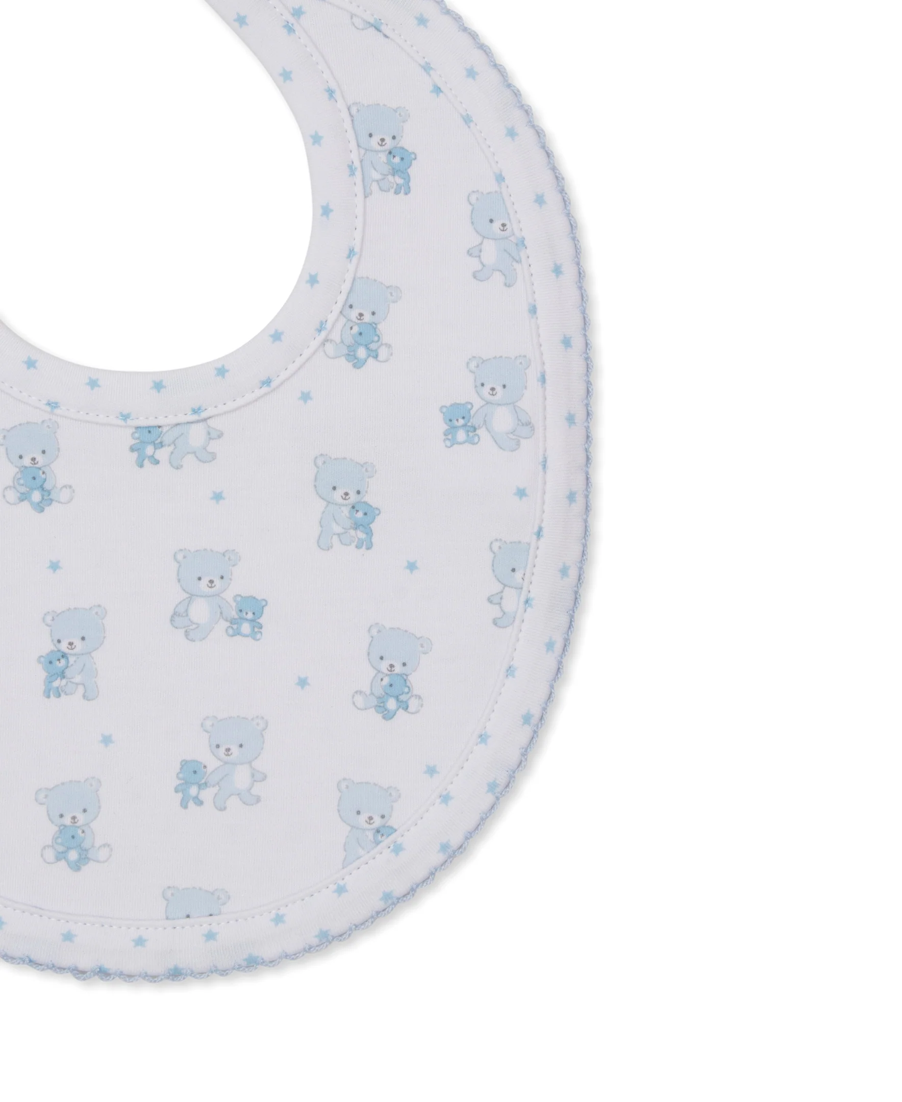 Teddy Bear Love Blue Reversible Bib - Image 2