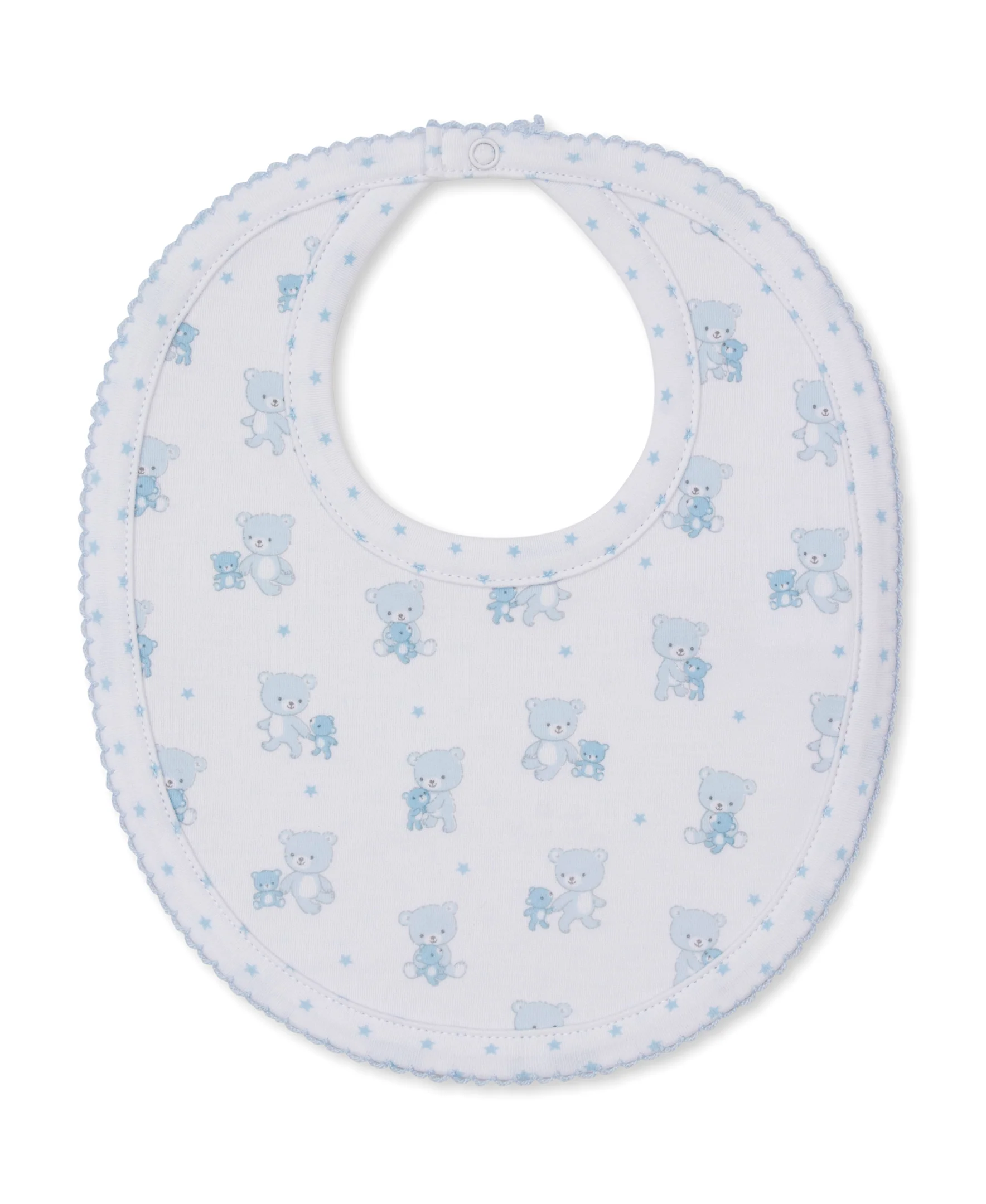Teddy Bear Love Blue Reversible Bib - Image 3