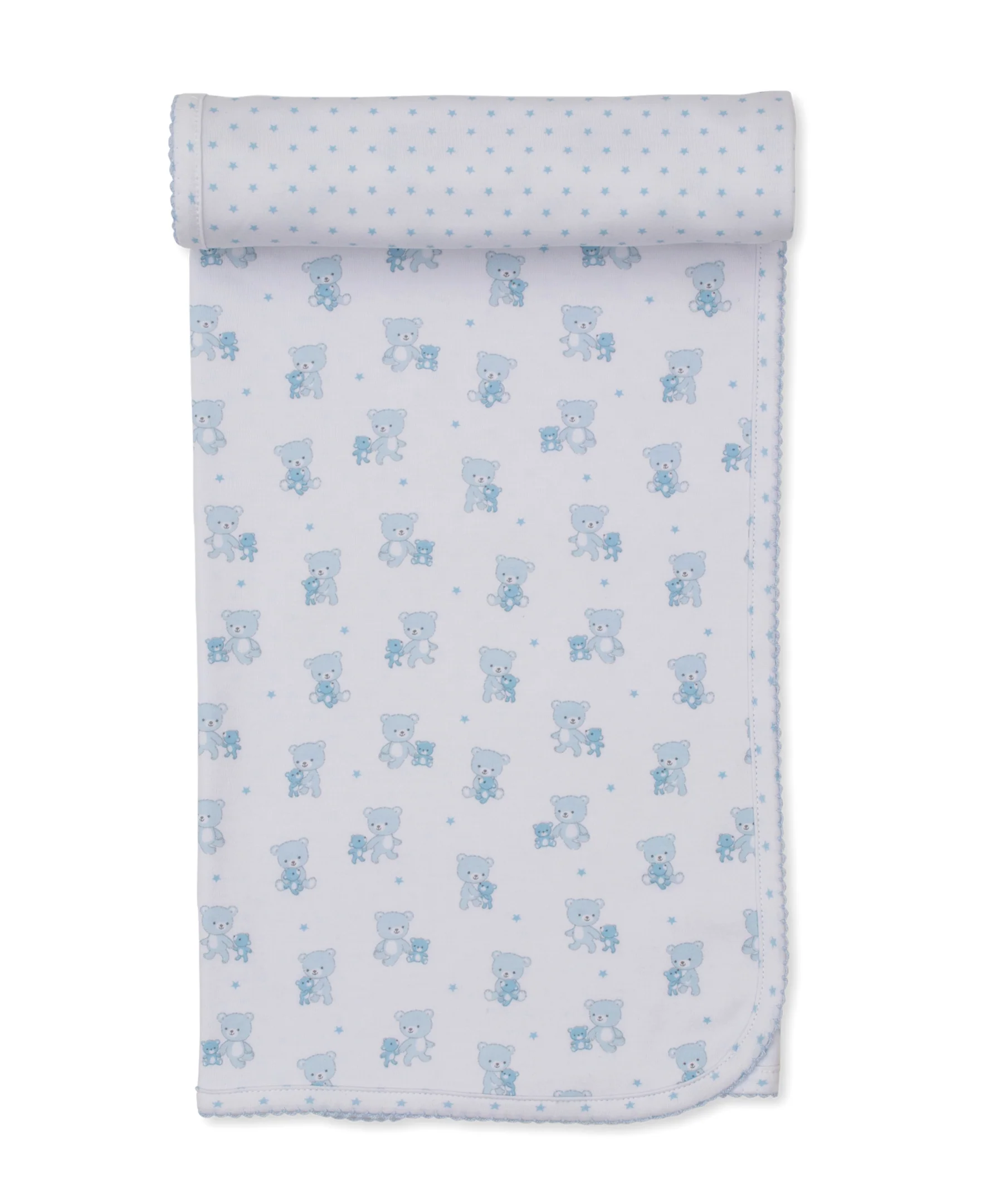 Teddy Bear Love Blue Reversible Blanket - Image 4