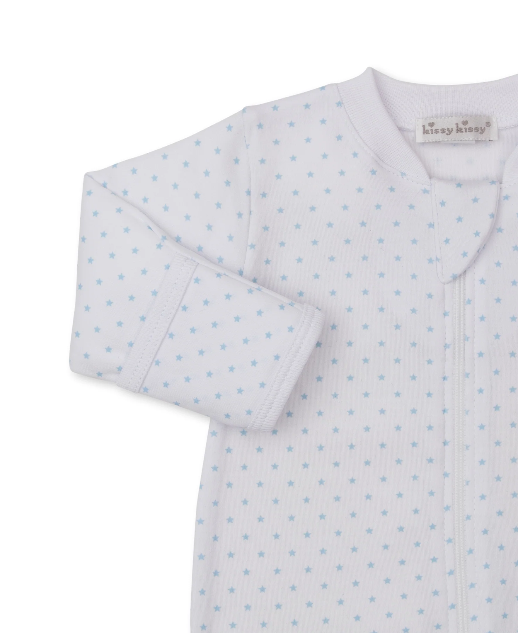 Teddy Bear Love Blue Star Zip Footie - Image 2