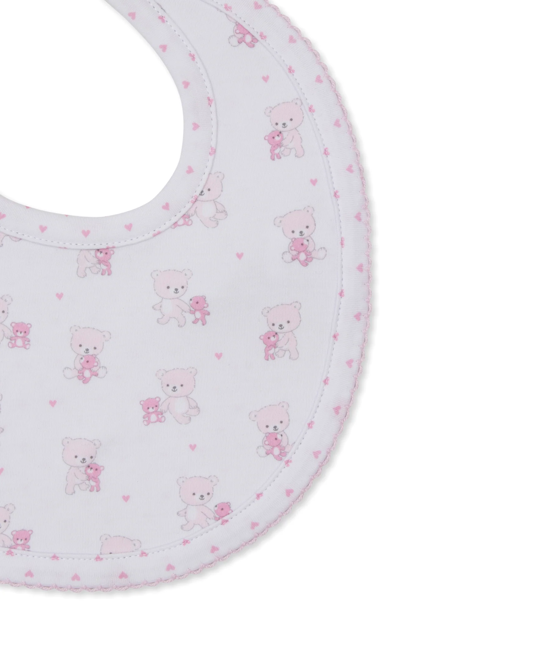 Teddy Bear Love Pink Reversible Bib - Image 2