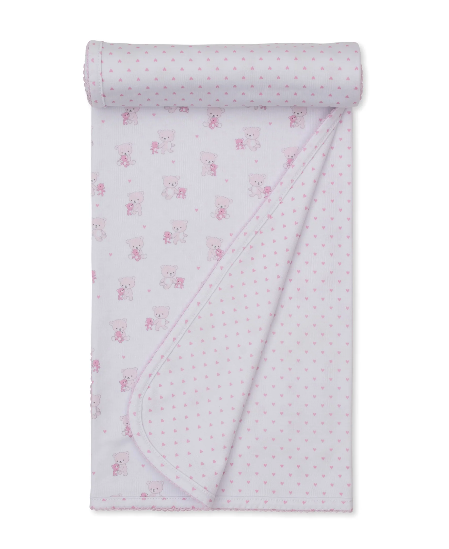 Teddy Bear Love Pink Reversible Blanket - Image 2