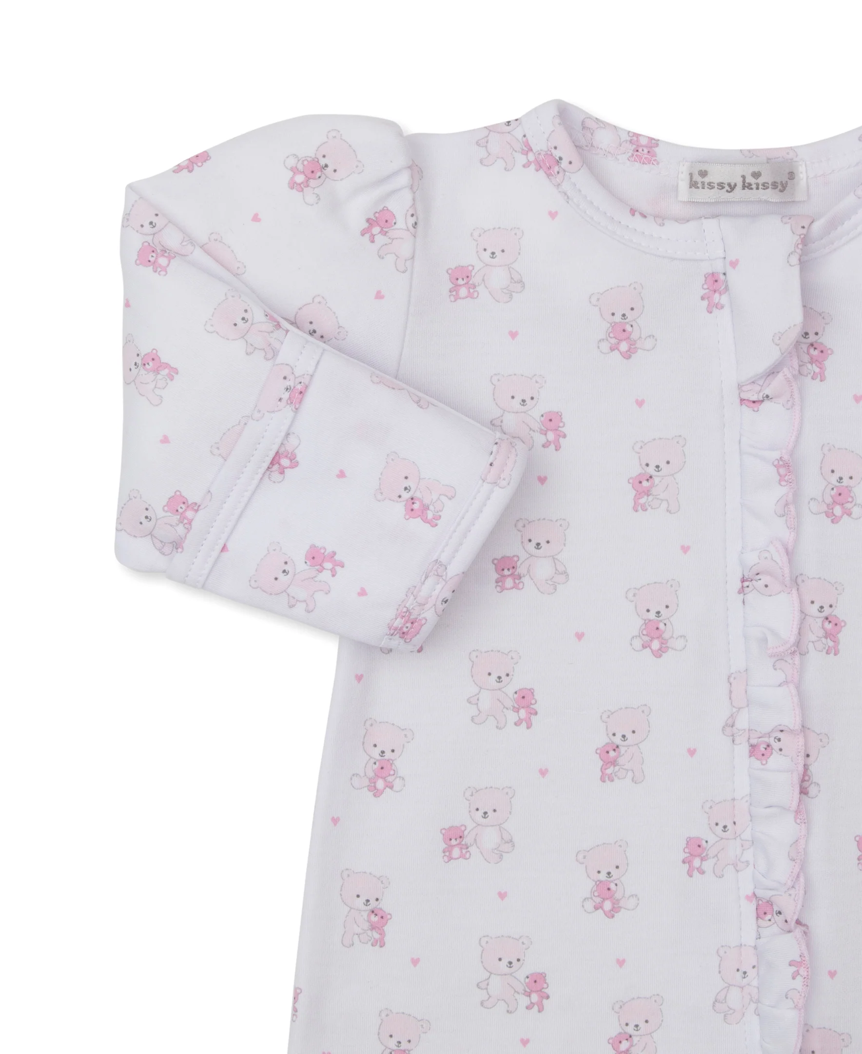 Teddy Bear Love Pink Zip Footie - Image 3