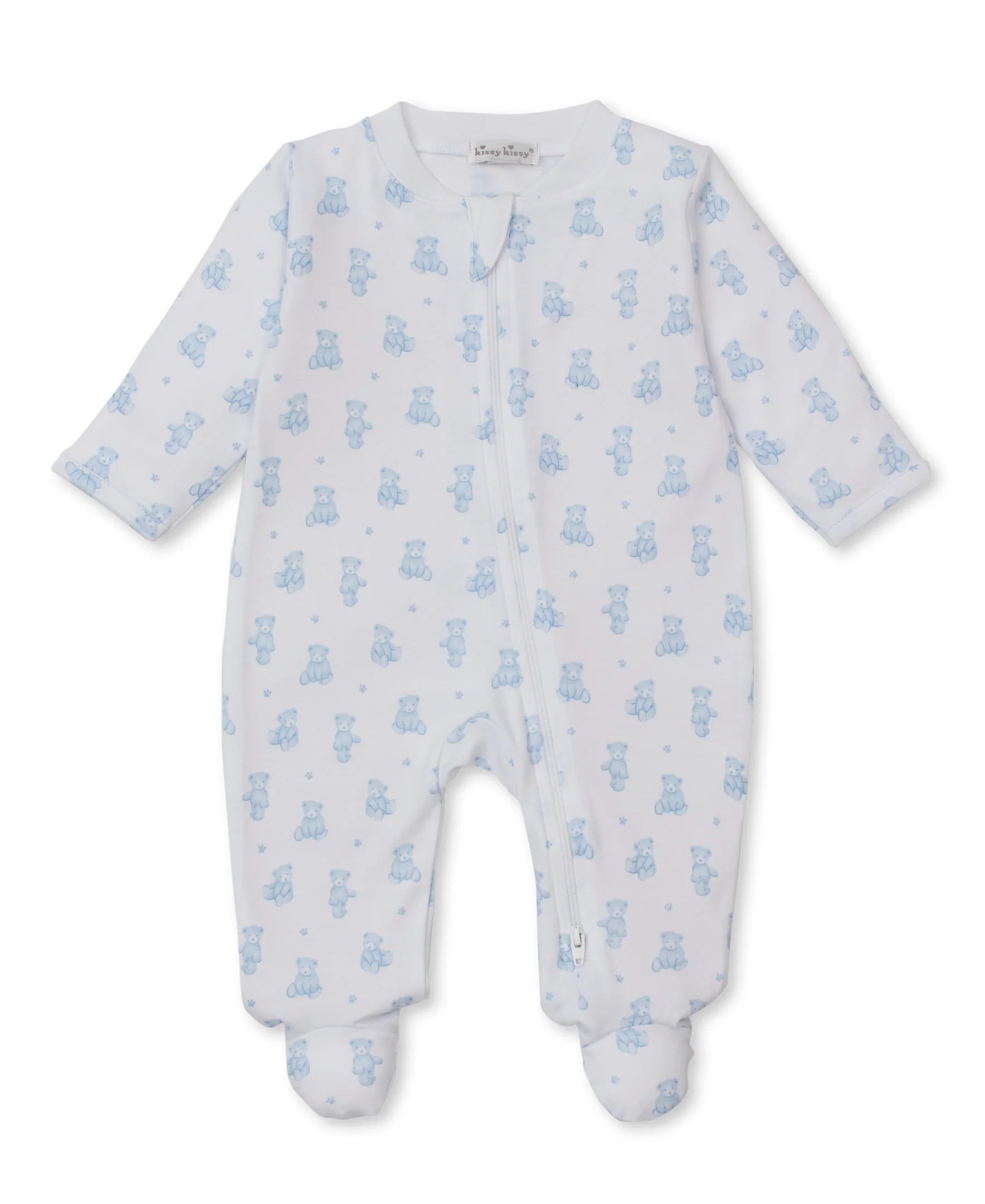 Teddy Bears Blue Zip Footie