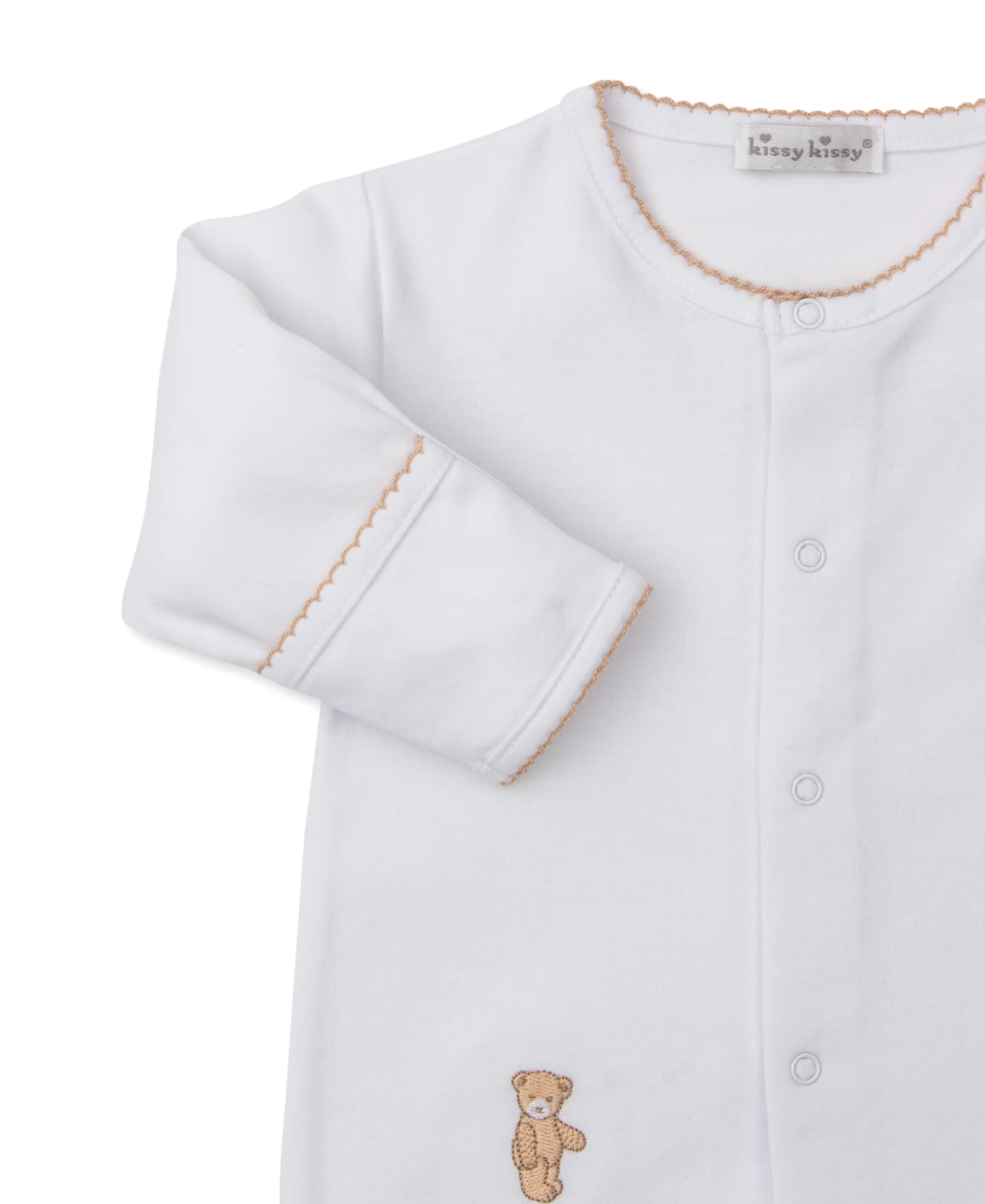 Teddy Bears White/Tan Footie & Hat Set - Image 2