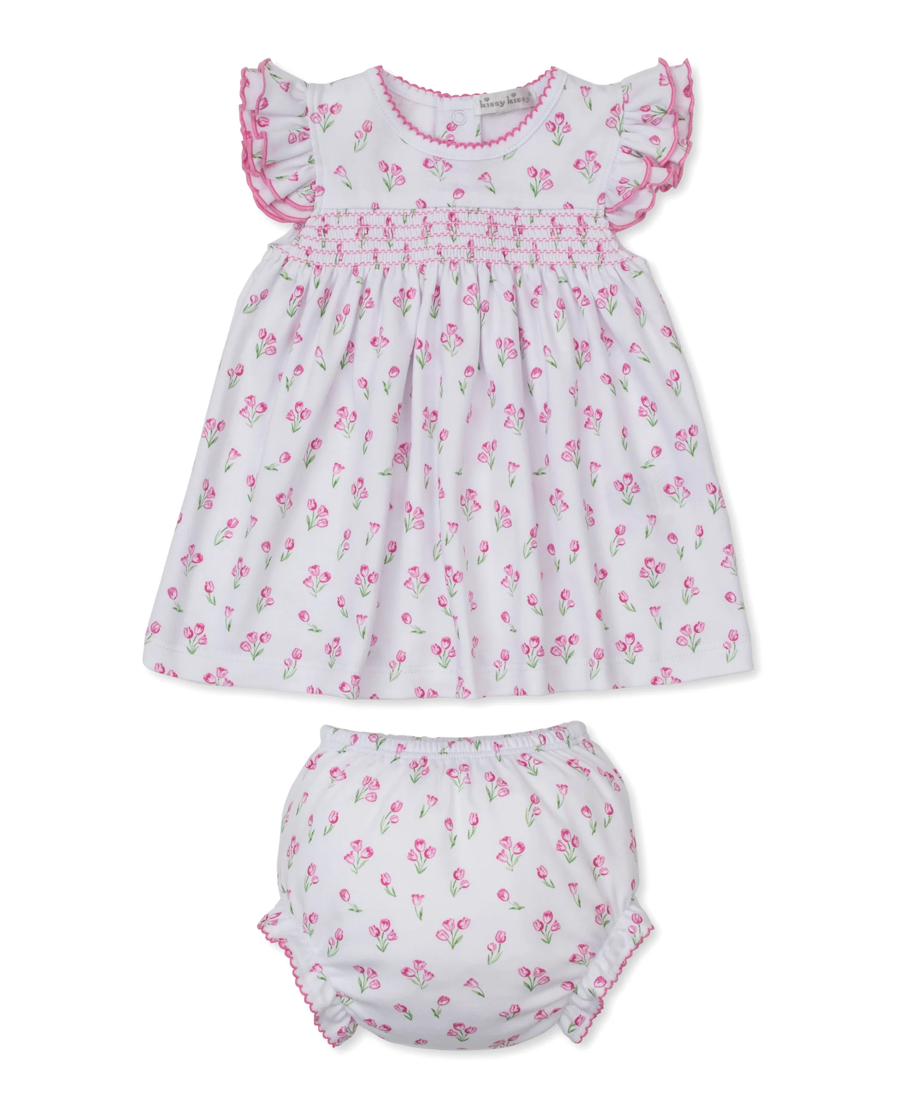Timeless Tulips White Smocked Dress Set