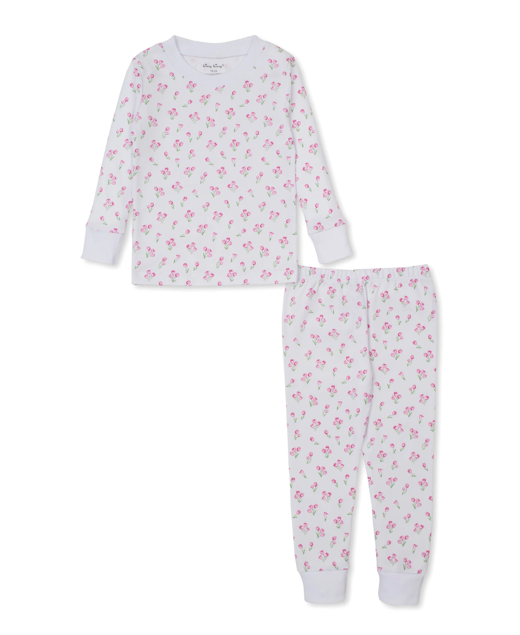 Timeless Tulips White Toddler Pajama Set - Image 2