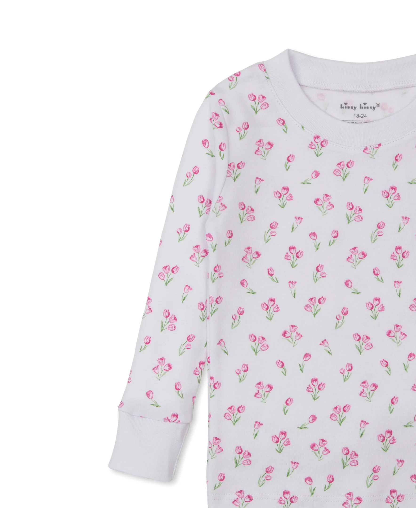 Timeless Tulips White Toddler Pajama Set - Image 3