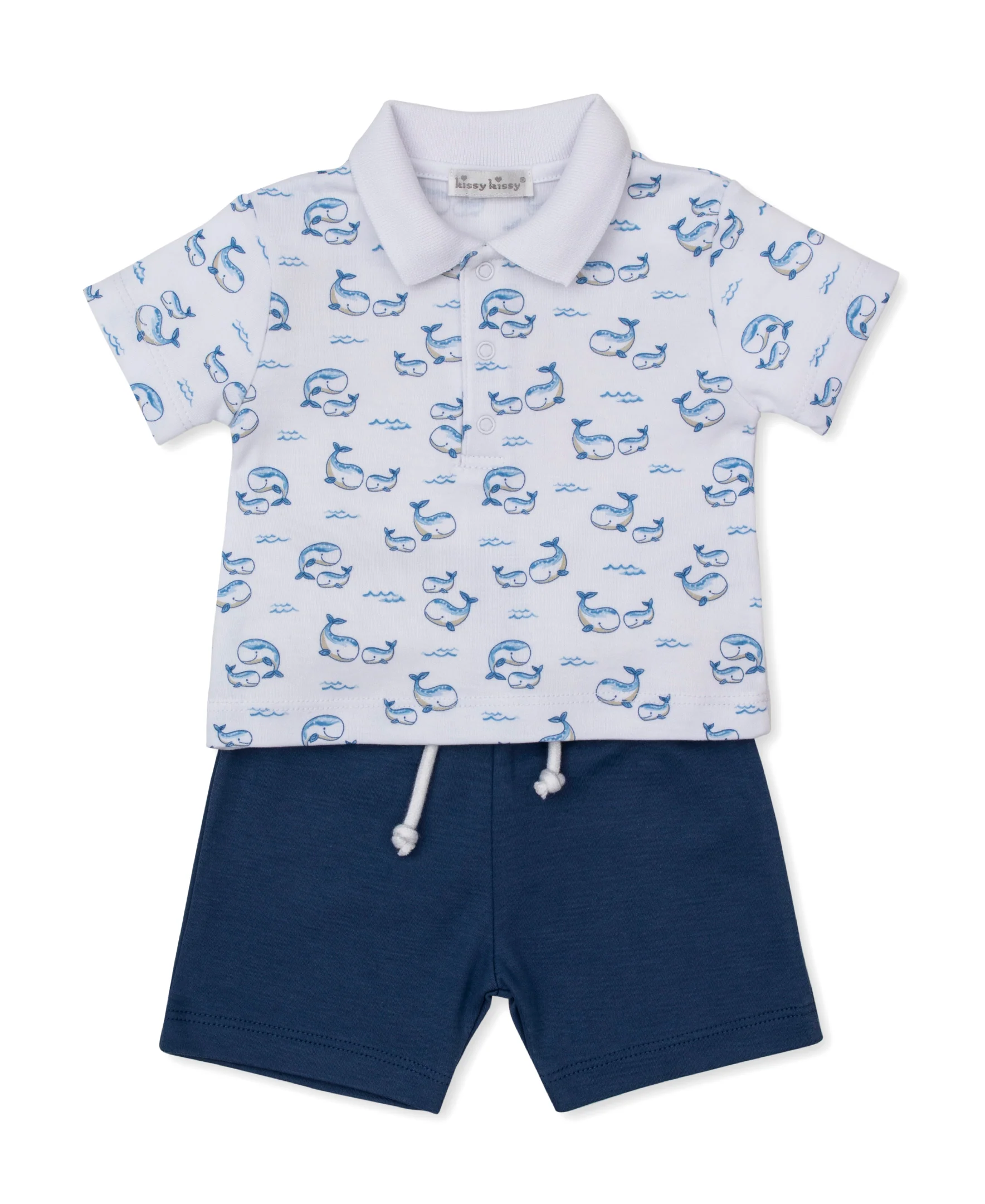Whale Pods Blue Bermuda Set