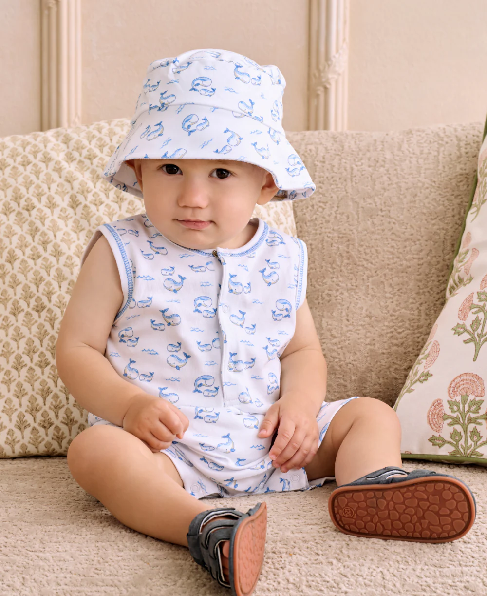 Whale Pods Blue Sleeveless Playsuit