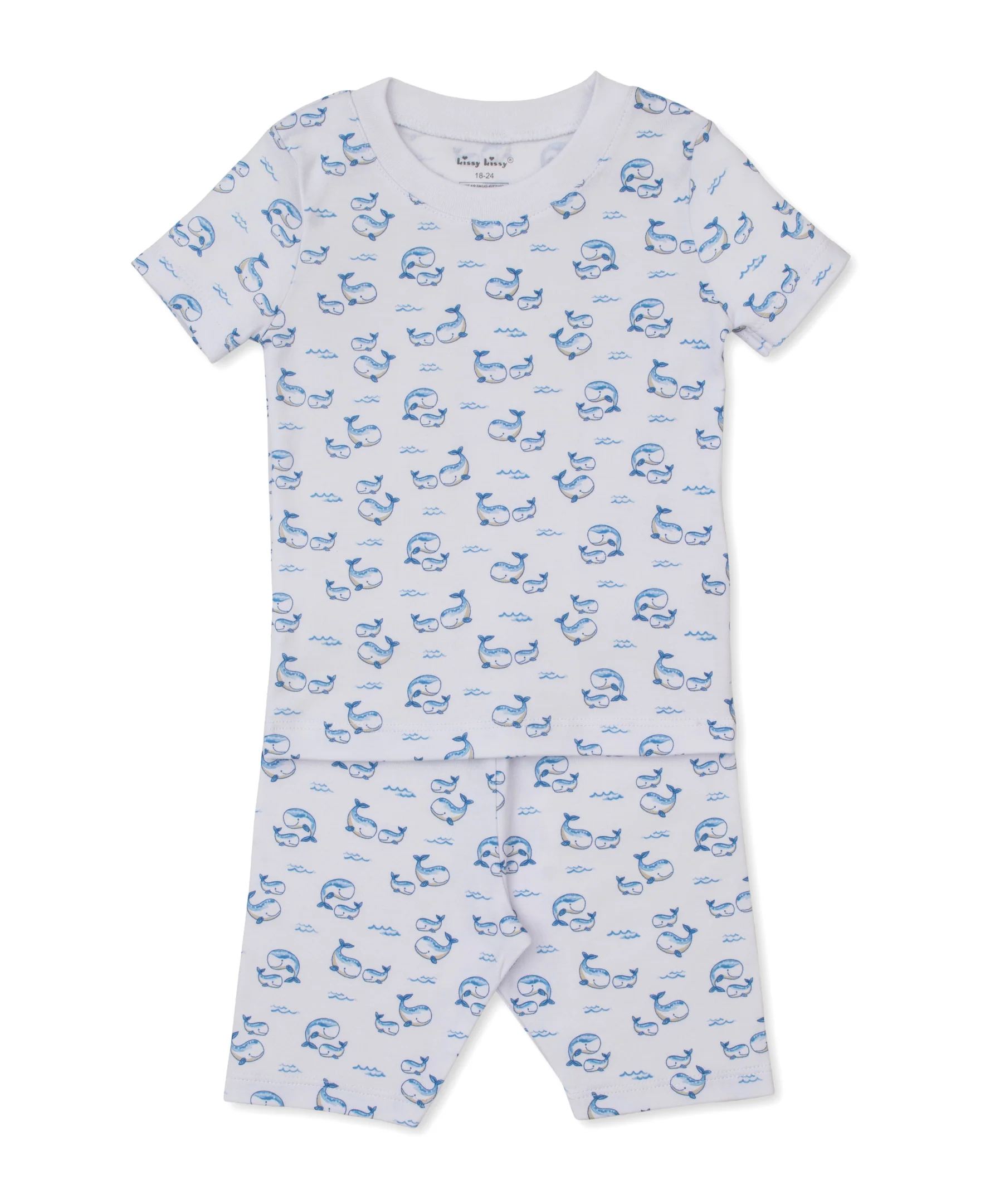 Whale Pods Blue Toddler Short Pajama Set - Image 3