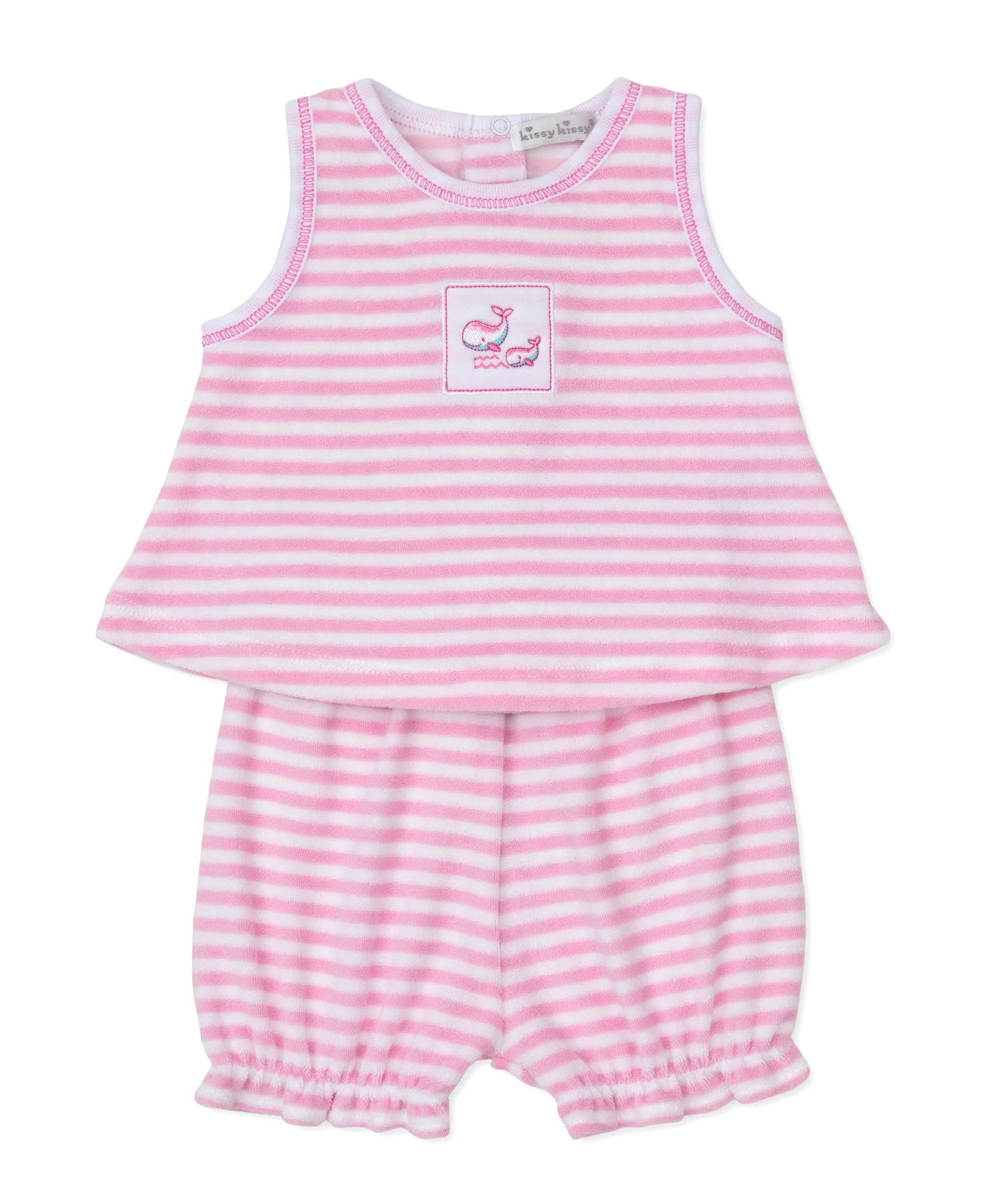 Whale Pods Pink Sunsuit Set