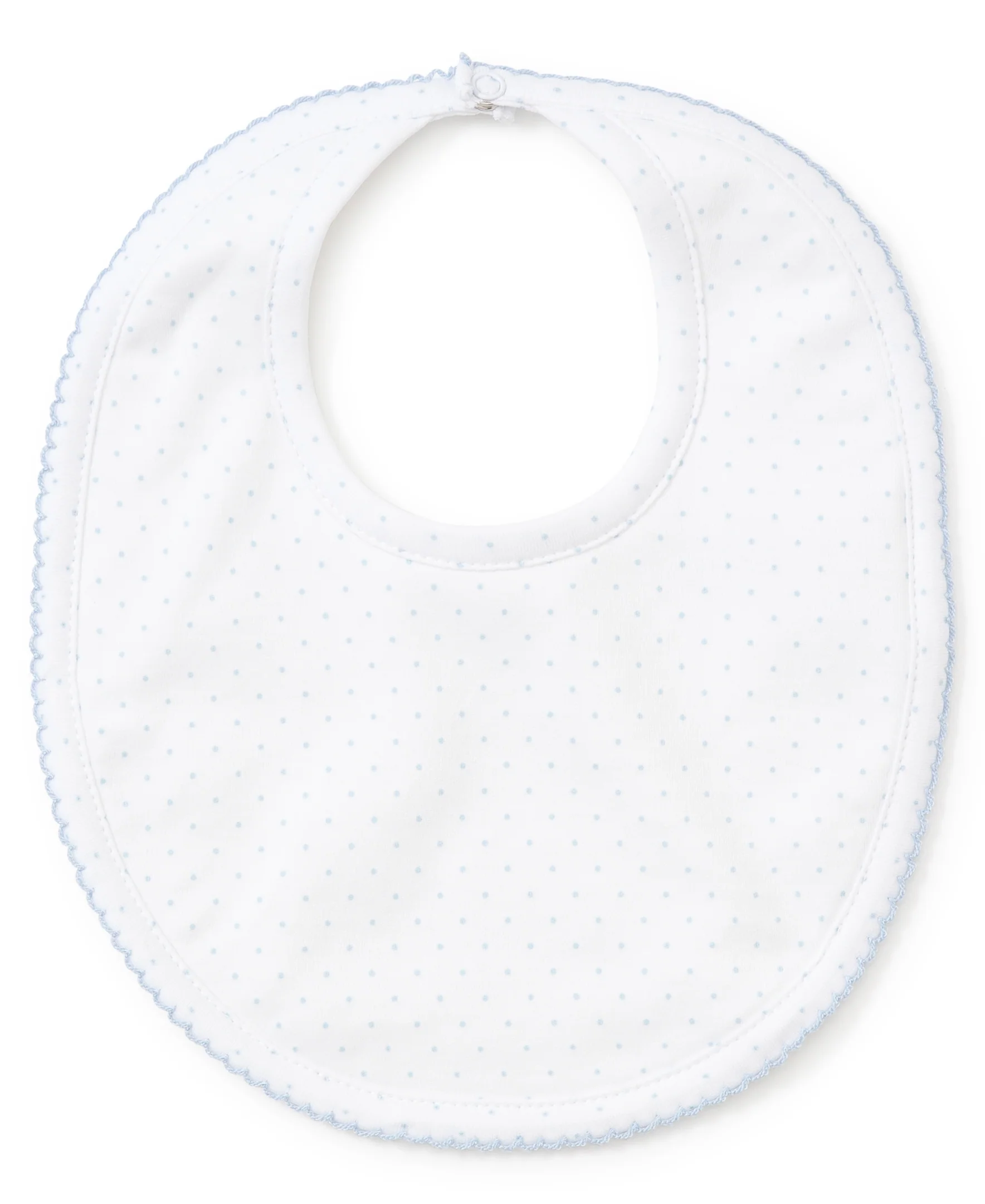 White/Blue New Kissy Dots Print Bib