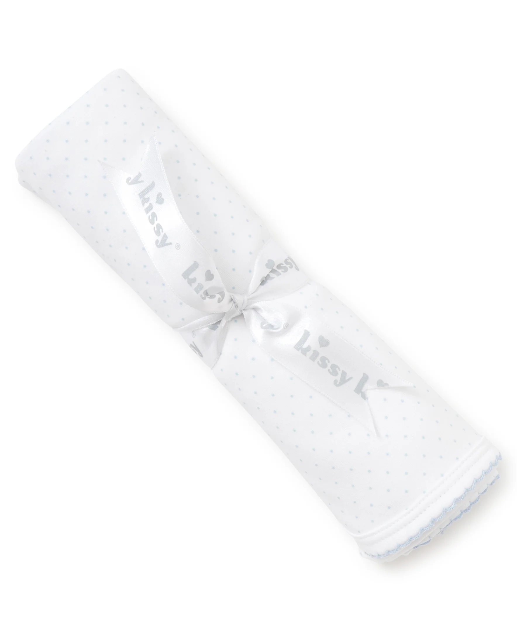 White/Blue New Kissy Dots Print Blanket - Image 2