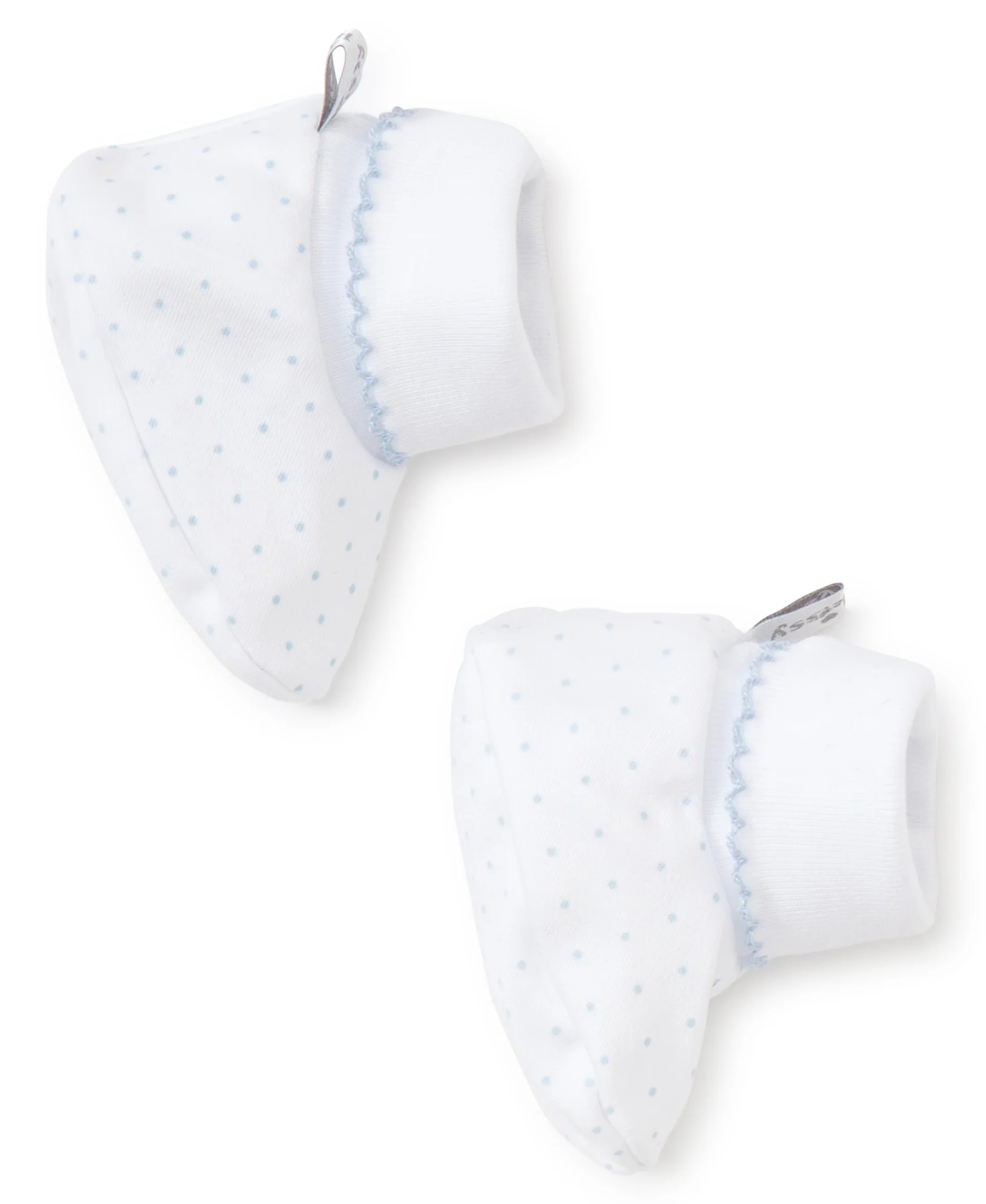 White/Blue New Kissy Dots Print Booties