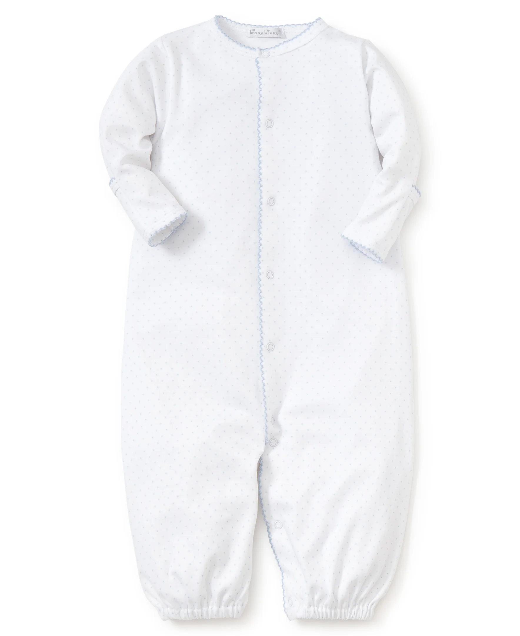 White/Blue New Kissy Dots Print Converter Gown - Image 2