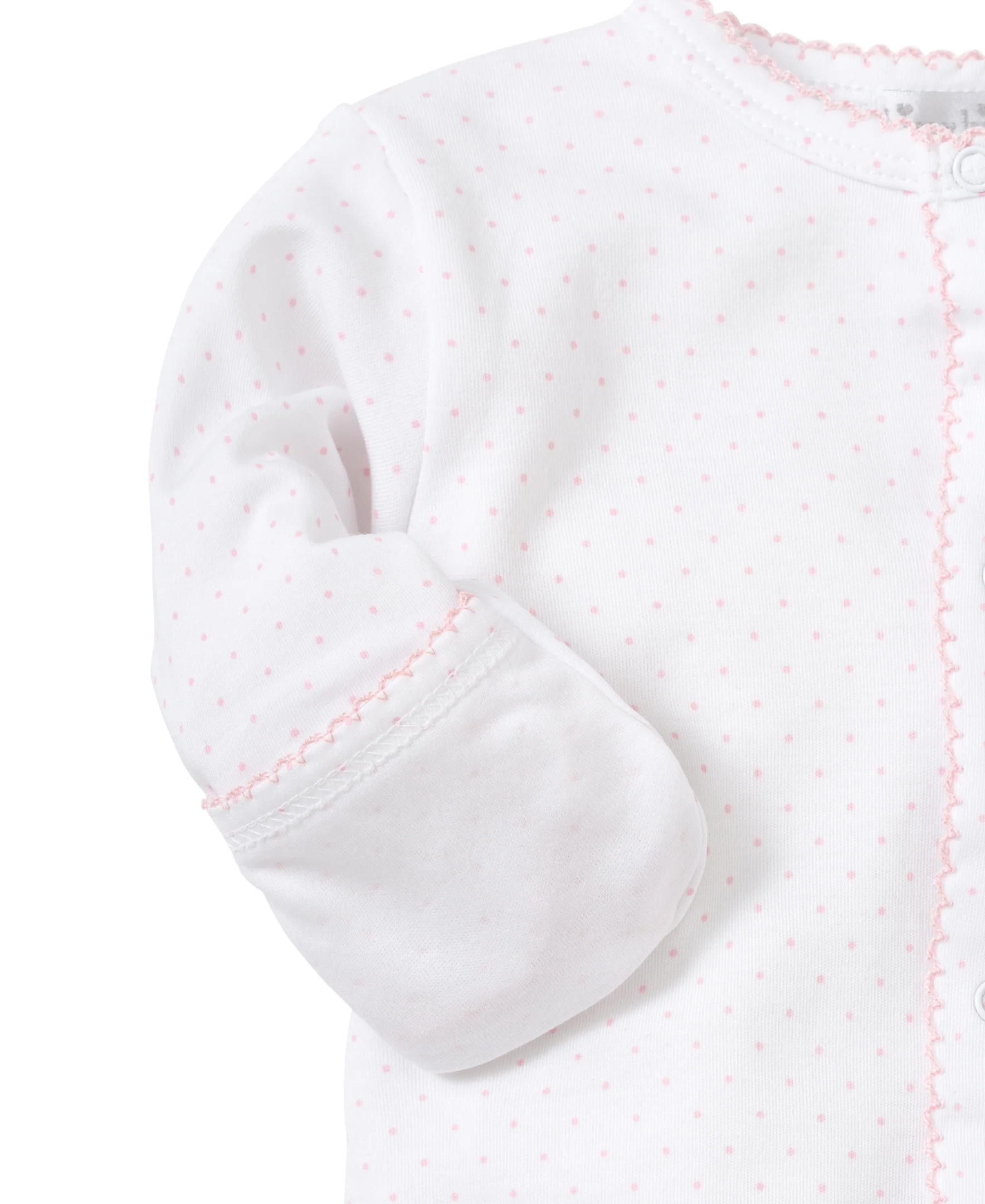 White/Pink New Kissy Dots Print Footie - Image 2