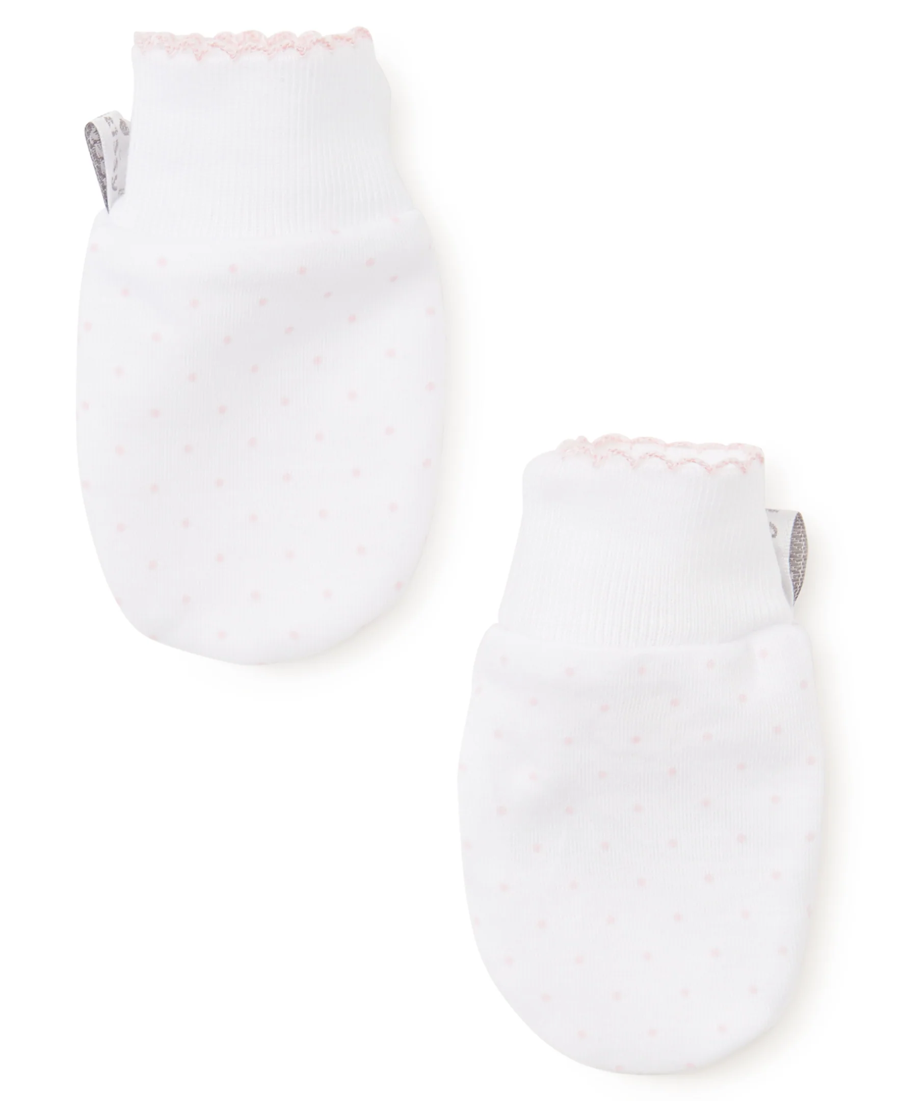 White/Pink New Kissy Dots Print Mitts