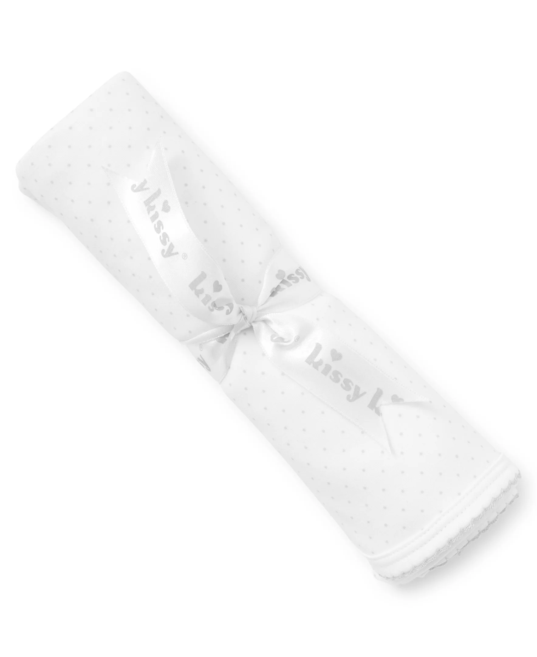 White/Silver New Kissy Dots Print Blanket - Image 3